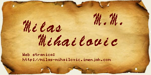 Milas Mihailović vizit kartica